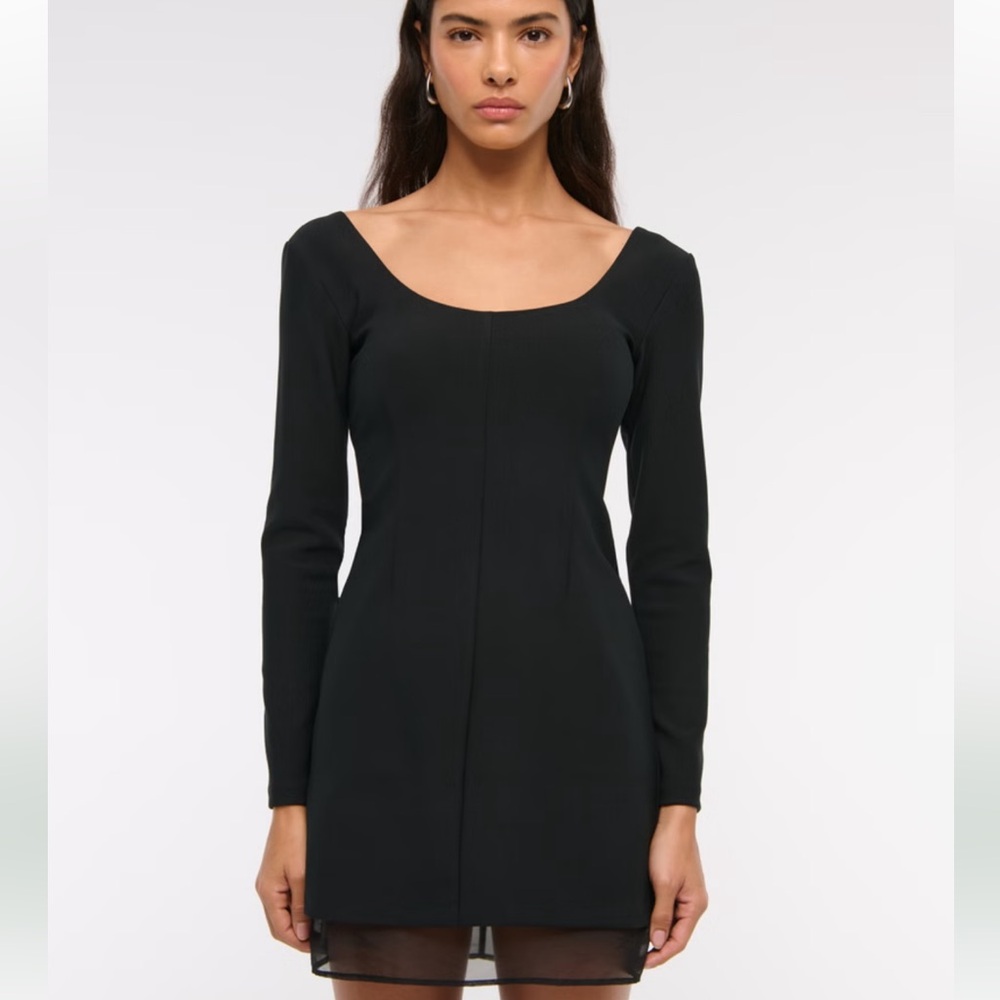 A&F Long Sleeve Sheer Hem Mini Dress